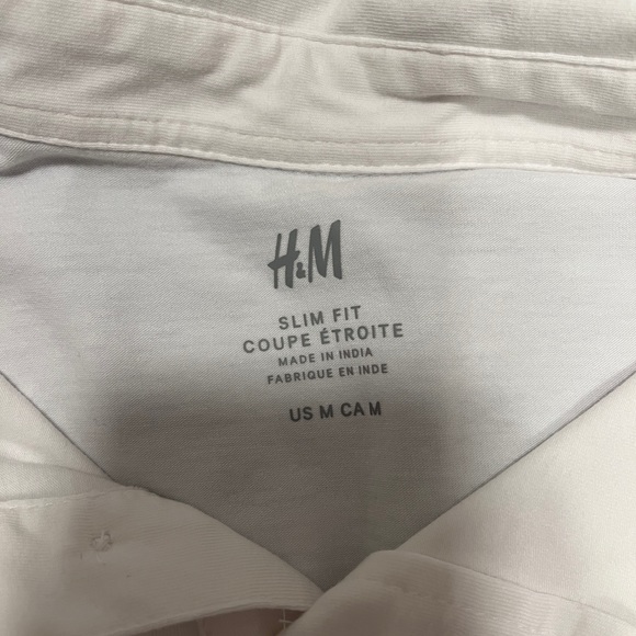 2 Men's H&M slim fit polos, size medium, blue and white - Picture 2 of 5